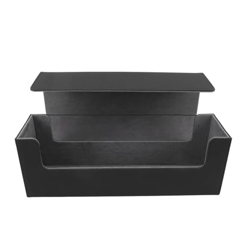 SPYMINNPOO Kartenaufbewahrungsbox, Kartendeckbox mit Großer Kapazität, Magnetverschluss, Weiches PU-Leder, für Spielkarten und Tarotkarten (Black) von SPYMINNPOO