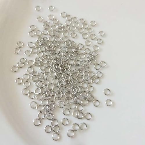 14K/18K vergoldete offene Biegeringe in mehreren Größen, Verbindungsringe für die Schmuckherstellung, Messing-Spaltringe, Schmuck und Accessoires, rhodiniert, 1 mm x 7 mm, 50 Stück von SPeesy