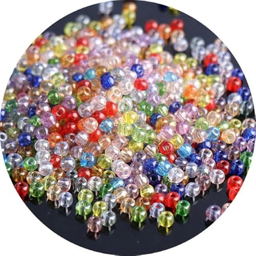 2/3/4 mm transparente Glas-Rocailles, bunte runde Abstandsperlen für DIY-Schmuck, Armbänder, Zubehör, YG01, gemischt, 3 mm, 10 g, 330 Stück von SPeesy