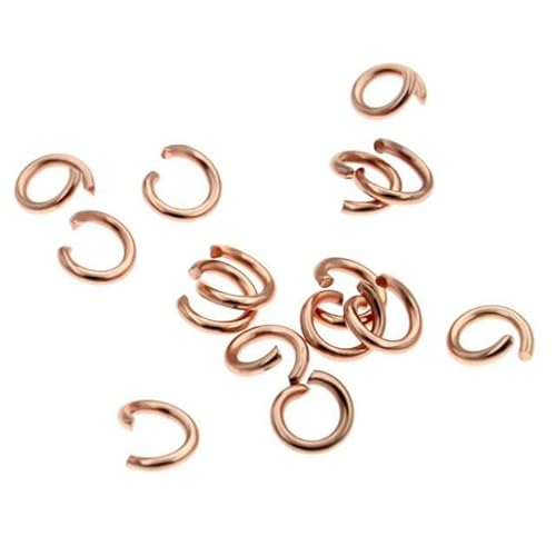 200 Stück/Lot 3–10 mm offene Biegeringe aus Edelstahl, geteilter Roségold-Verbinder für DIY-Schmuckherstellung, Zubehör, Zubehör, Zubehör, Roségold, 0,8 x 5 mm von SPeesy