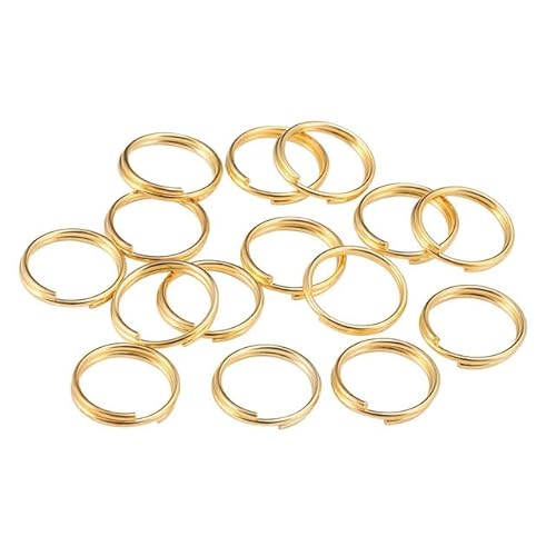 50-200 Teile/los 4-20mm Gold Rhodium Offene Biegeringe Doppelschlaufen Spaltringe Verbinder Für DIY Schmuckherstellung Zubehör-Gold, 20mm x 200 Stück von SPeesy