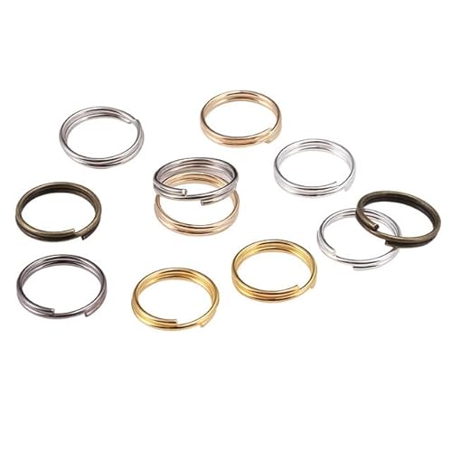 50-200 Teile/los 4-20mm Gold Rhodium Offene Biegeringe Doppelschlaufen Spaltringe Verbinder Für DIY Schmuckherstellung Zubehör-Mehrfarbig, 20mm x 200 Stück von SPeesy