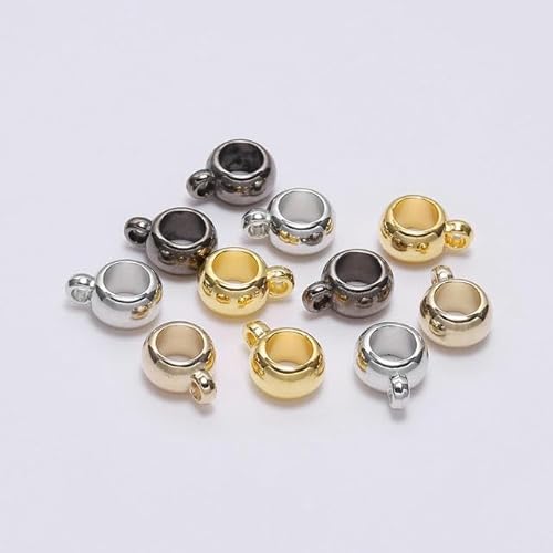 50 Stück/Los 8 mm 10 mm CCB-Anhängerverschluss, Bügelclip, großes Loch, Charm-Perlen, Verbinder für die Schmuckherstellung, DIY-Anhängerverschluss-Zubehör, mehrfarbig, 8 mm x 50 Stück von SPeesy