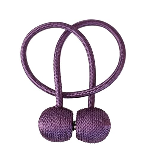 SQIANKUN Vorhang Raffhalter 1Pcs Magnetische Perle Ball Vorhang Raffhalter Accesorios Vorhang Cilp Zubehör Vorhang Halter Schnalle Seil Raffhalter FüR VorhäNge(Purple) von SQIANKUN