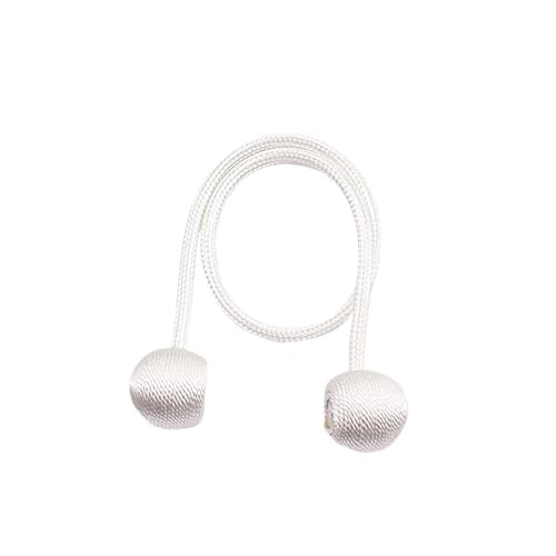 SQIANKUN Vorhang Raffhalter Magnetische Ball Vorhang Raffhalter Krawatte Seil Zubehör Stangen Accessoires Rücken Holdbacks Schnalle Clips Haken Halter Home Decor Raffhalter FüR VorhäNge(White,1pcs) von SQIANKUN