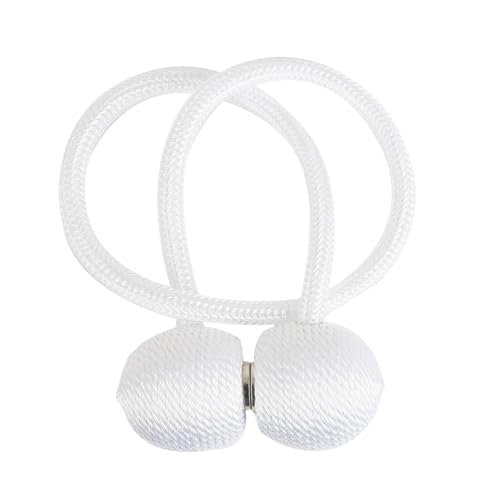 SQIANKUN Vorhang Raffhalter Magnetischer Vorhang-Raffhalter, hochwertiger Clip, Vorhang-Schnallenhalter, dekoratives Home-Polyester-Vorhangzubehör Raffhalter FüR VorhäNge(12156White,2 Pieces) von SQIANKUN