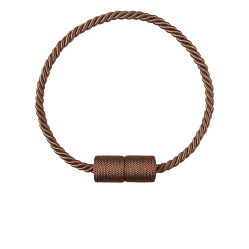 SQIANKUN Vorhang Raffhalter Magnetischer Vorhang-Raffhalter, hochwertiger Clip, Vorhang-Schnallenhalter, dekoratives Home-Polyester-Vorhangzubehör Raffhalter FüR VorhäNge(Brown2,2 Pieces) von SQIANKUN