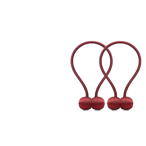 Vorhang Raffhalter 2 STK Magnetische Vorhang-Raffhalter mit Perlenkugeln, Vorhangschnallen, Raffhalter, Schnallenclips, Vorhangstangen, dekorative Wohnaccessoires Raffhalter FüR VorhäNge(Maroon) von SQIANKUN