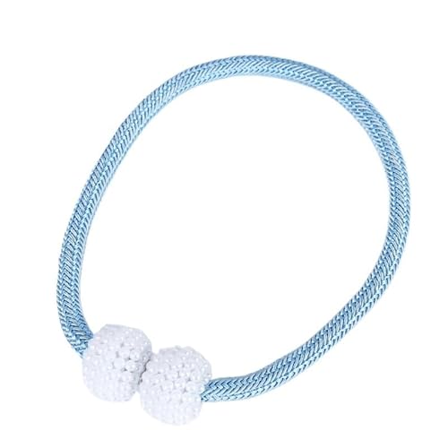 Vorhang Raffhalter Magnetische Vorhang-Raffhalter, Perlenkugel-Schnalle, Vorhang-Wohnkultur, Vorhang-Webclips, Seilgurthalter, Fensterbehandlungszubehör Raffhalter FüR VorhäNge(Light blue,1PC) von SQIANKUN