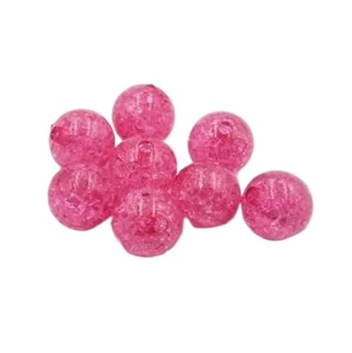 SQING (Wählen Sie zuerst Größe und Farbe) 8 mm/10 mm/12 mm/14 mm/20 mm klare, runde, rissige Acrylperlen (ohne AB) for die Herstellung klobiger Halsketten(Hotpink,10mm 850pcs per bag) von SQING