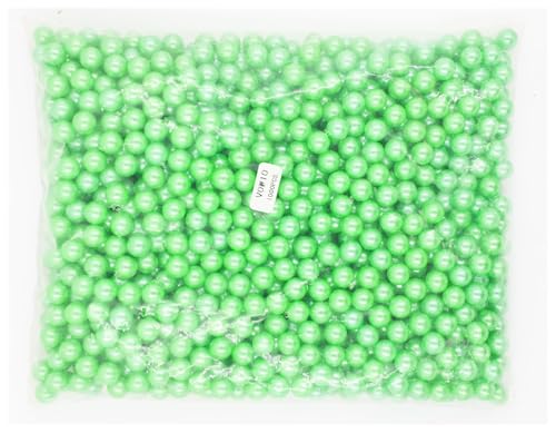 SQING 1,5/2/3/4/6/8/10/12 MM Mehrfarbige Kein Loch Acryl ABS Imitation Perle Perlen Runde Lose Perlen for Schmuck Machen DIY Zubehör(Grass green,12mm 1000pcs) von SQING