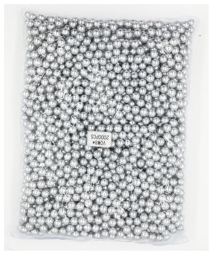 SQING 1,5/2/3/4/6/8/10/12 MM Mehrfarbige Kein Loch Acryl ABS Imitation Perle Perlen Runde Lose Perlen for Schmuck Machen DIY Zubehör(Light Gray,12mm 1000pcs) von SQING