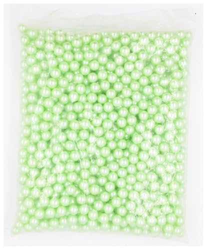 SQING 1,5/2/3/4/6/8/10/12 MM Mehrfarbige Kein Loch Acryl ABS Imitation Perle Perlen Runde Lose Perlen for Schmuck Machen DIY Zubehör(Peridot,10mm 1000pcs) von SQING