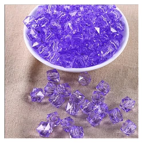 SQING 10mm handgemachte Perlen DIY quadratische Diamantperlen gewebt voller Himmel Stern transparente quadratische Perlen gewebte Acrylperlen lose Perlen(Lavender) von SQING