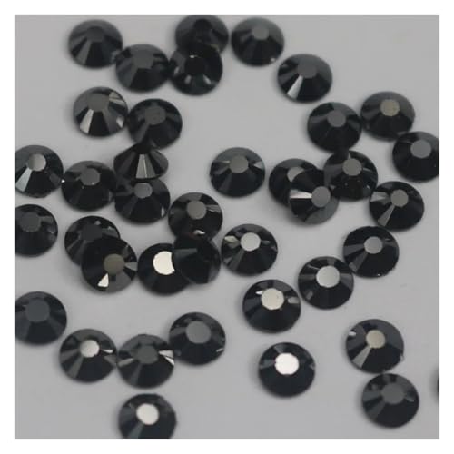 SQING 1440 Stück/288 Stück Jet Hämatit Schwarz Ss3-ss34 3D Nail Art Strass Glas Kristall Flatback Nicht Hotfix Strass for DIY Dekorationen(SS10) von SQING