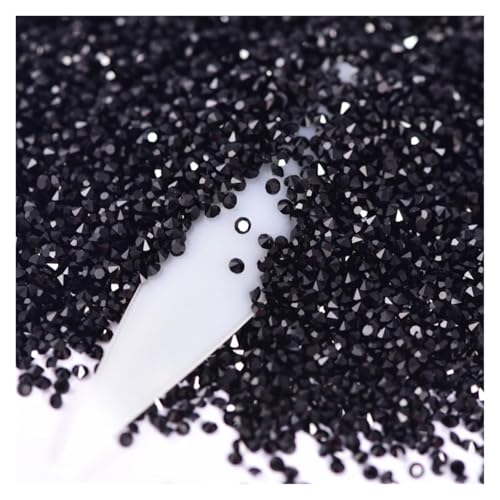 SQING 14400 Stück 1,2 mm Mini Pixie Non Hotfix Strass Kristall Zirkon Nail Art Strass DIY Dekoration H1085(Black) von SQING