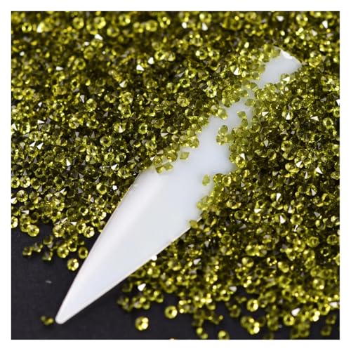 SQING 14400 Stück 1,2 mm Mini Pixie Non Hotfix Strass Kristall Zirkon Nail Art Strass DIY Dekoration H1085(Olive) von SQING