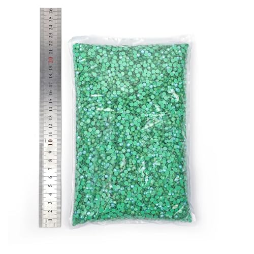 SQING 14400 Stück Großhandel Neon Non HotFix Strasssteine ​​im Großpaket SS6-SS30 Flatback Strass Nagel Strass for Tasche(Emerald AB Neon,SS12-14400pcs) von SQING