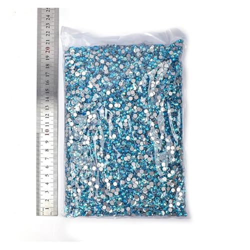 SQING 14400 Stück Großhandel Shimmer AB Non Hotfix Strasssteine ​​Großpackung SS16 SS20 Flatback Nail Art Strass for Weihnachten(Aquamarine AB,SS16-14400pcs) von SQING