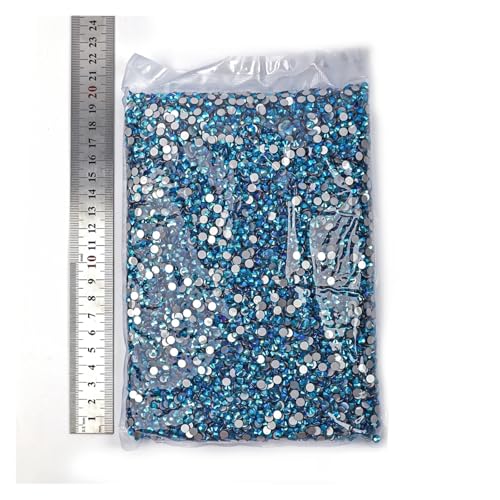 SQING 14400 Stück Großhandel Shimmer AB Non Hotfix Strasssteine ​​Großpackung SS16 SS20 Flatback Nail Art Strass for Weihnachten(Blue Zircon AB,SS16-14400pcs) von SQING