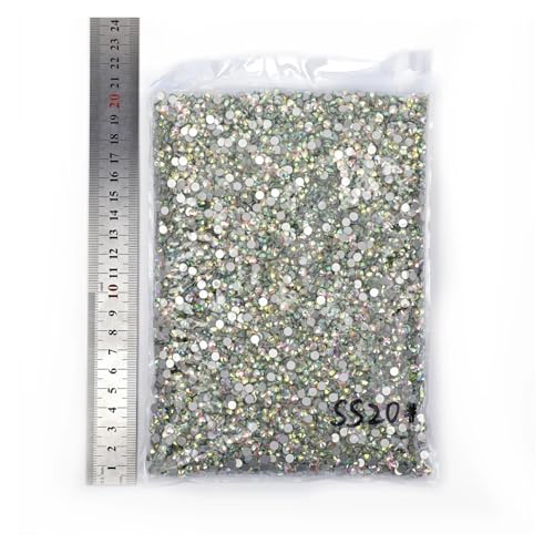 SQING 14400 Stück Großhandel Shimmer AB Non Hotfix Strasssteine ​​Großpackung SS16 SS20 Flatback Nail Art Strass for Weihnachten(Crystal AB,SS16-14400pcs) von SQING