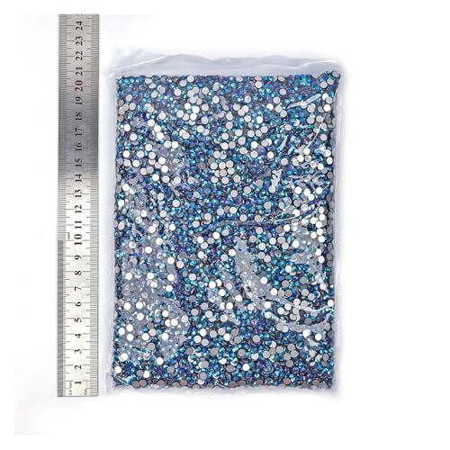 SQING 14400 Stück Großhandel Shimmer AB Non Hotfix Strasssteine ​​Großpackung SS16 SS20 Flatback Nail Art Strass for Weihnachten(Emerald AB,SS10-14400pcs) von SQING