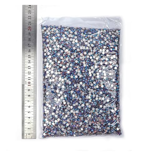 SQING 14400 Stück Großhandel Shimmer AB Non Hotfix Strasssteine ​​Großpackung SS16 SS20 Flatback Nail Art Strass for Weihnachten(Lt Amethyst AB,SS10-14400pcs) von SQING