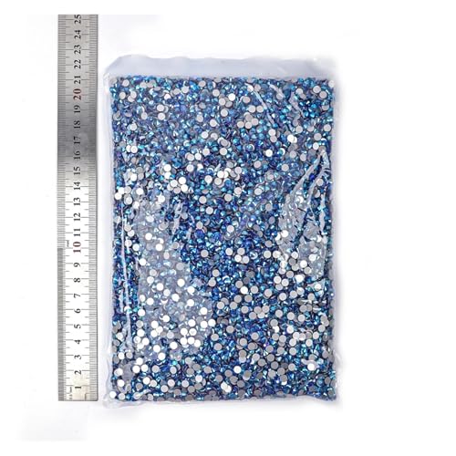 SQING 14400 Stück Großhandel Shimmer AB Non Hotfix Strasssteine ​​Großpackung SS16 SS20 Flatback Nail Art Strass for Weihnachten(Sapphire AB,SS16-14400pcs) von SQING