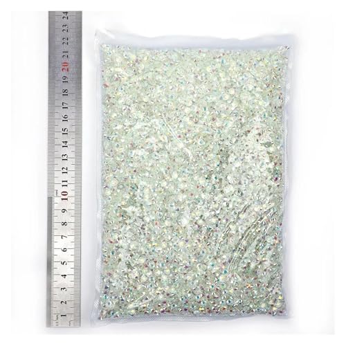 SQING 14400 Stück Großhandel Shimmer AB Non Hotfix Strasssteine ​​Großpackung SS16 SS20 Flatback Nail Art Strass for Weihnachten(Transparent Clear AB,SS12-14400pcs) von SQING