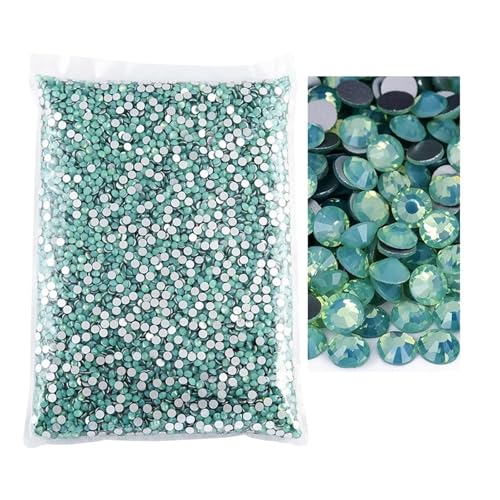 SQING 14400 Stück SS3-SS20 grüner Opal Nail Art Non HotFix Flatback Strasssteine ​​Bulk Glitzer Glas Strass(Mix Size-14400pcs) von SQING