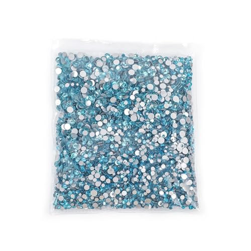 SQING 14400 Stück Ss3-ss20 Großpackung Großpackung Nicht Hot Fix Strasssteine ​​mit flacher Rückseite, Kristall-Strass, glitzert Stein for 3D-Nagelbekleidung(Aquamarine) von SQING