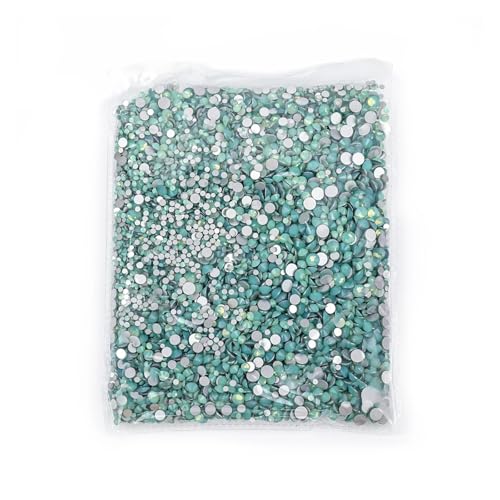 SQING 14400 Stück Ss3-ss20 Großpackung Großpackung Nicht Hot Fix Strasssteine ​​mit flacher Rückseite, Kristall-Strass, glitzert Stein for 3D-Nagelbekleidung(Green Opal) von SQING