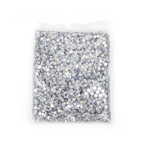 SQING 14400 Stück Ss3-ss20 Großpackung Großpackung Nicht Hot Fix Strasssteine ​​mit flacher Rückseite, Kristall-Strass, glitzert Stein for 3D-Nagelbekleidung(White-opal) von SQING