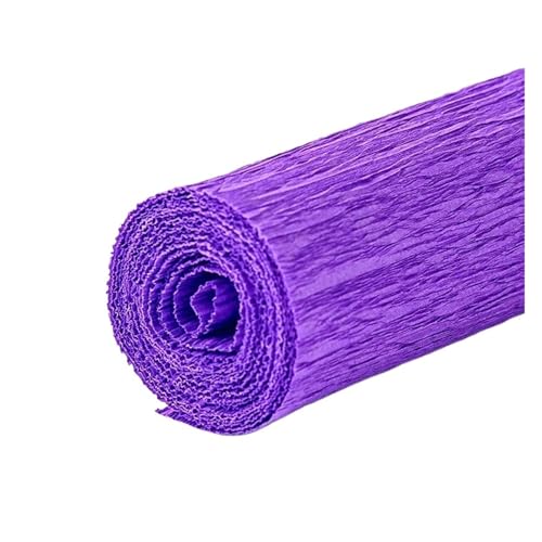 SQING 20 Farben, 250 x 50 cm, farbige handgemachte Krepppapierrolle, Origami-Krepppapier, Basteln, DIY, Blumen, Heimdekoration, Geschenkverpackung(1 roll dark purple) von SQING