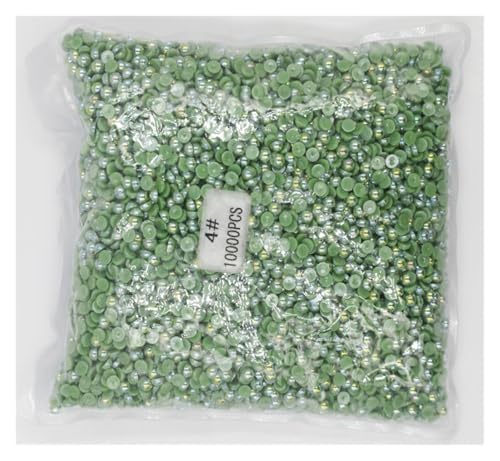 SQING 2mm, 4mm, 5mm, 6mm, 8mm, 10mm, 12mm Jelly Green AB Flache Rückseite ABS Runde Halbperlen, Nachahmung Kunststoff Halbperlen(4mm 10000pcs) von SQING