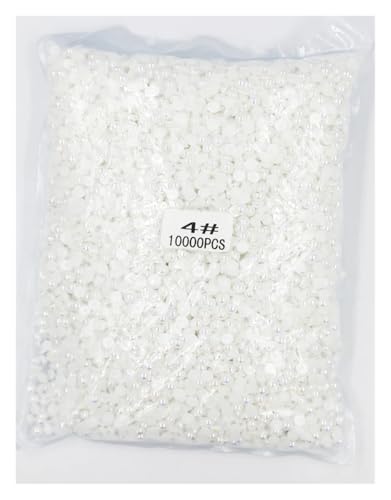 SQING 2mm, 4mm, 5mm, 6mm, 8mm, 10mm, 12mm Jelly Pure White AB Flache Rückseite ABS Runde Halbperlen, Nachahmung Kunststoff Halbperlen(12mm 1000pcs) von SQING