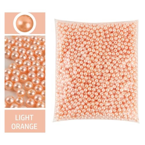 SQING 3-12 mm 500 g ABS-Perlen mit geraden Löchern, rund, Kunststoffimitat, gerade Löcher, rund, Kunststoffimitat, Perlen for Handarbeiten und Schmuckherstellung(Orange,10mm 900pcs) von SQING