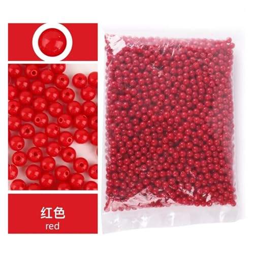 SQING 3-20mm 500g Acryl Solide Perforierte Perle ABS Solide Perle Handgemachte DIY Kleidung Zubehör for Stickerei und Schmuck Produktion(Big red,12mm 500pcs) von SQING