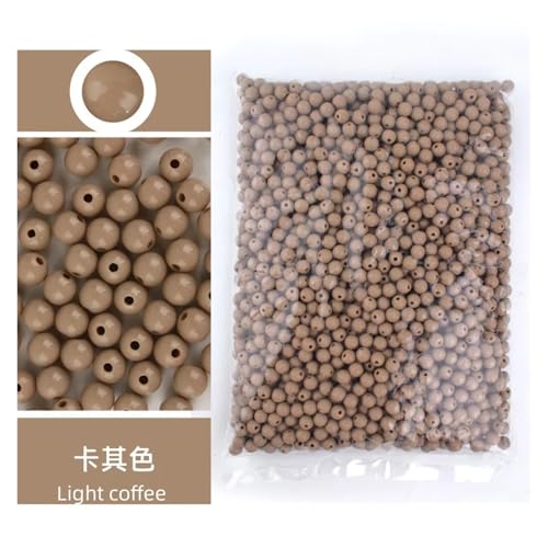 SQING 3-20mm 500g Acryl Solide Perforierte Perle ABS Solide Perle Handgemachte DIY Kleidung Zubehör for Stickerei und Schmuck Produktion(Brown,14mm 300pcs) von SQING