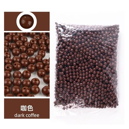 SQING 3-20mm 500g Acryl Solide Perforierte Perle ABS Solide Perle Handgemachte DIY Kleidung Zubehör for Stickerei und Schmuck Produktion(Dark brown,16mm 200pcs) von SQING