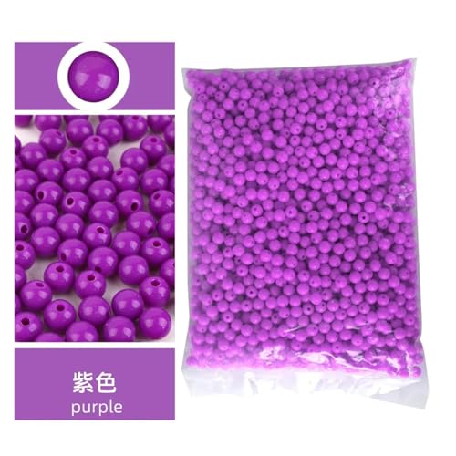 SQING 3-20mm 500g Acryl Solide Perforierte Perle ABS Solide Perle Handgemachte DIY Kleidung Zubehör for Stickerei und Schmuck Produktion(Deep purple,20mm100pcs) von SQING