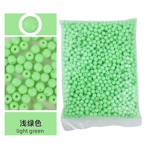 SQING 3-20mm 500g Acryl Solide Perforierte Perle ABS Solide Perle Handgemachte DIY Kleidung Zubehör for Stickerei und Schmuck Produktion(Light green,10mm 900pcs) von SQING