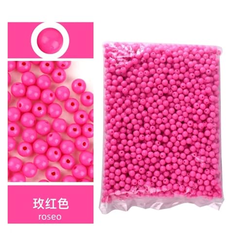 SQING 3-20mm 500g Acryl Solide Perforierte Perle ABS Solide Perle Handgemachte DIY Kleidung Zubehör for Stickerei und Schmuck Produktion(Rose red,18mm 150pcs) von SQING