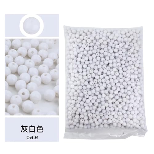 SQING 3-20mm 500g Acryl Solide Perforierte Perle ABS Solide Perle Handgemachte DIY Kleidung Zubehör for Stickerei und Schmuck Produktion(White,12mm 500pcs) von SQING