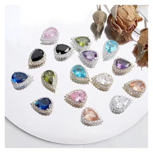 SQING 50/100 Stücke Luxus Zirkon Nail art Charms Zufällige Multi-Formen Kristall Strass Schmuck for Nail art Dekoration Aufkleber 3D Charme(100Pcs Random3) von SQING