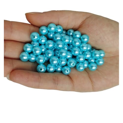 SQING 500 Gramm 3mm-30mm Runde Perlen 2 Löcher Imitation Perle for Handwerk Dekorationen Frauen DIY Kleidung Schmuck Nähen auf Perlen Zubehör(Aquamarine,10mm 950pcs) von SQING