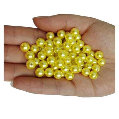 SQING 500 Gramm 3mm-30mm Runde Perlen 2 Löcher Imitation Perle for Handwerk Dekorationen Frauen DIY Kleidung Schmuck Nähen auf Perlen Zubehör(Citrine,4mm 17000pcs) von SQING