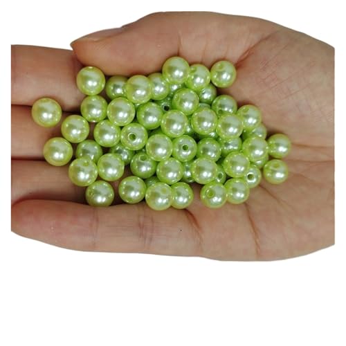 SQING 500 Gramm 3mm-30mm Runde Perlen 2 Löcher Imitation Perle for Handwerk Dekorationen Frauen DIY Kleidung Schmuck Nähen auf Perlen Zubehör(Peridot,12mm 550pcs) von SQING