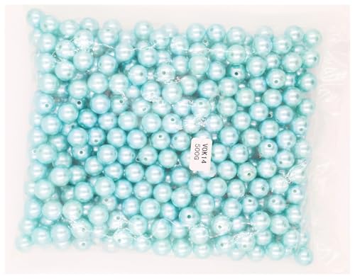 SQING 500 gramm 3/4/6/8/10/12 MM Mehrfarbig Mit Loch Acryl ABS Imitation perle Perlen Runde Lose Perlen for Schmuck Machen Zubehör(Aquamarine,4mm 500gram) von SQING