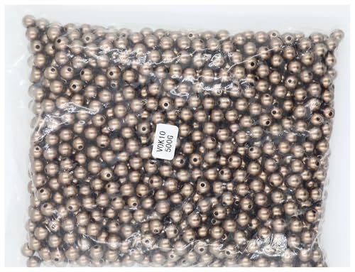 SQING 500 gramm 3/4/6/8/10/12 MM Mehrfarbig Mit Loch Acryl ABS Imitation perle Perlen Runde Lose Perlen for Schmuck Machen Zubehör(Coffee,12mm 500gram) von SQING